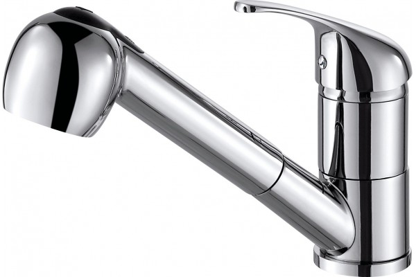 Single lever pull-out kitchen mixer